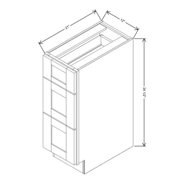 Fabuwood Allure Galaxy Mocha 12″ W X 34 1/2″ H X 21″ D Vanity Drawer Base Cabinet