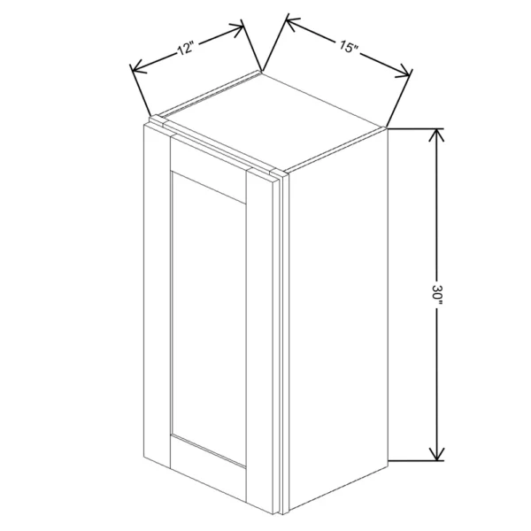 Fabuwood Allure Galaxy Mocha 15″ W X 30″ H X 12″ D  Single Door Wall Cabinet