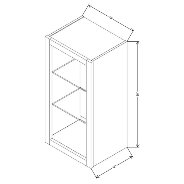 Fabuwood Allure Galaxy Mocha 15″ W X 30″ H X 12″ D Wall No Door Cabinet