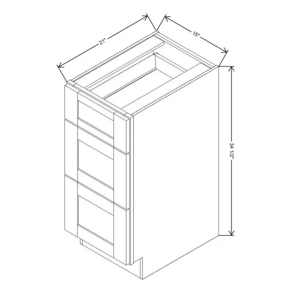 Fabuwood Allure Galaxy Mocha 15″ W X 34 1/2″ H X 21″ D Vanity Drawer Base Cabinet