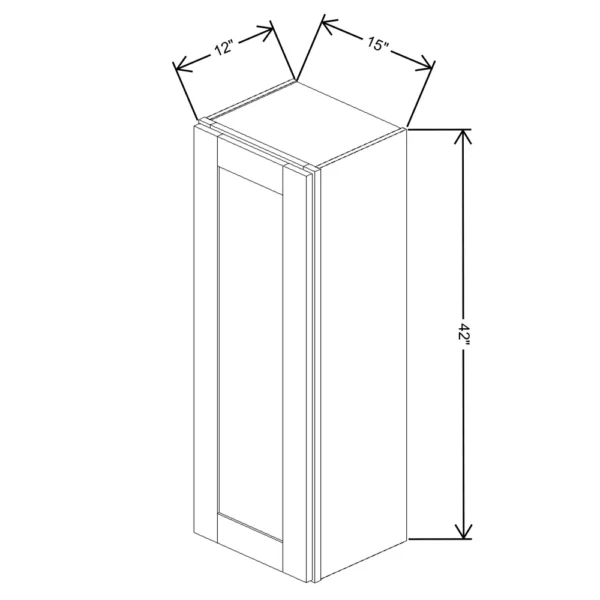 Fabuwood Allure Galaxy Mocha 15″ W X 42″ H X 12″ D  Single Door Wall Cabinet