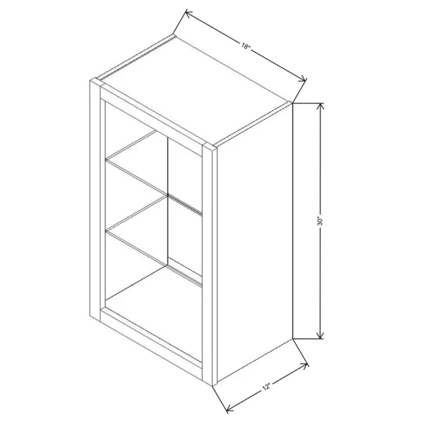 Fabuwood Allure Galaxy Mocha 18″ W X 30″ H X 12″ D Wall No Door Cabinet