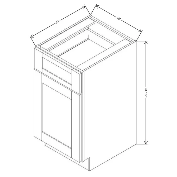 Fabuwood Allure Galaxy Mocha 18″ W X 34 1/2″ H X 21″ D Vanity Base Cabinet