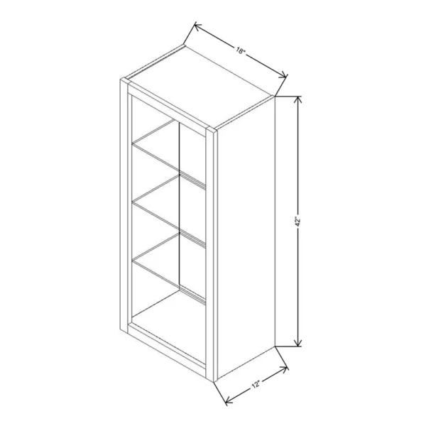 Fabuwood Allure Galaxy Mocha 18″ W X 42″ H X 12″ D Wall No Door Cabinet