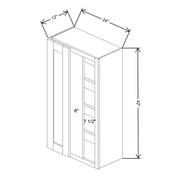 Fabuwood Allure Galaxy Mocha 24″ To 27″ W X 42″ H X 12″ D Single Door Blind Corner Wall Cabinet