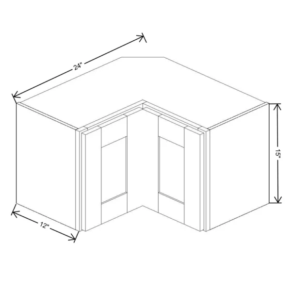Fabuwood Allure Galaxy Mocha 24″ W X 15″ H X 12″ D Square Corner Wall