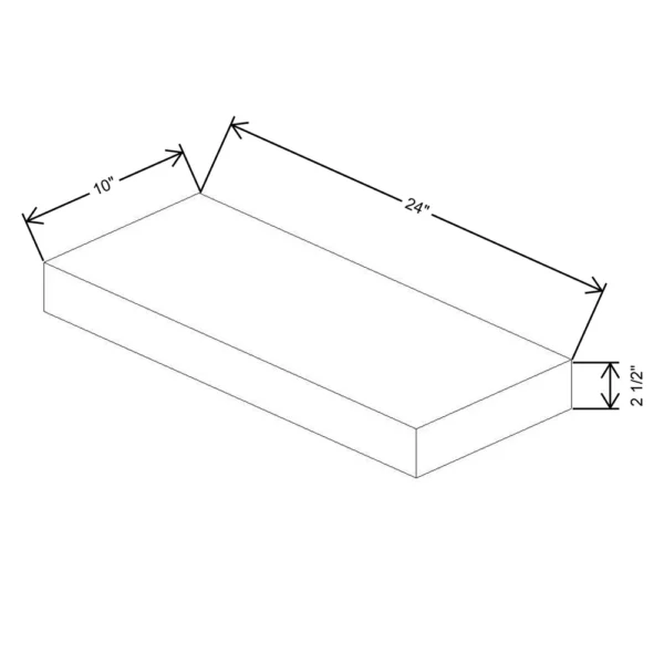 Fabuwood Allure Galaxy Mocha 24″ W X 2 1/2″ H X 10″ D Floating Shelf With LED