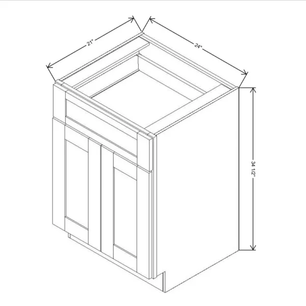 Fabuwood Allure Galaxy Mocha 24″ W X 34 1/2″ H X 21″ D Vanity Base Cabinet