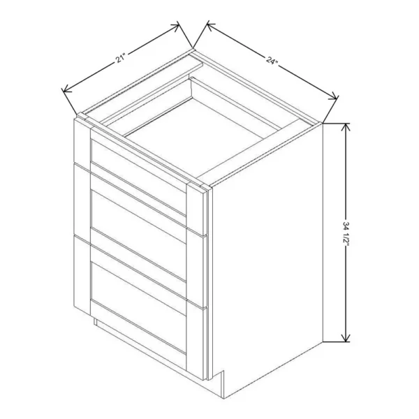 Fabuwood Allure Galaxy Mocha 24″ W X 34 1/2″ H X 21″ D Vanity Drawer Base Cabinet