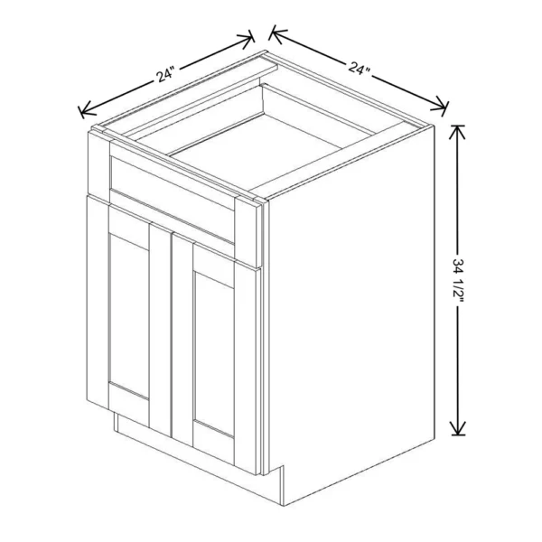 Fabuwood Allure Galaxy Mocha 24″ W X 34 1/2″ H X 24″ D Double Door Base Cabinet