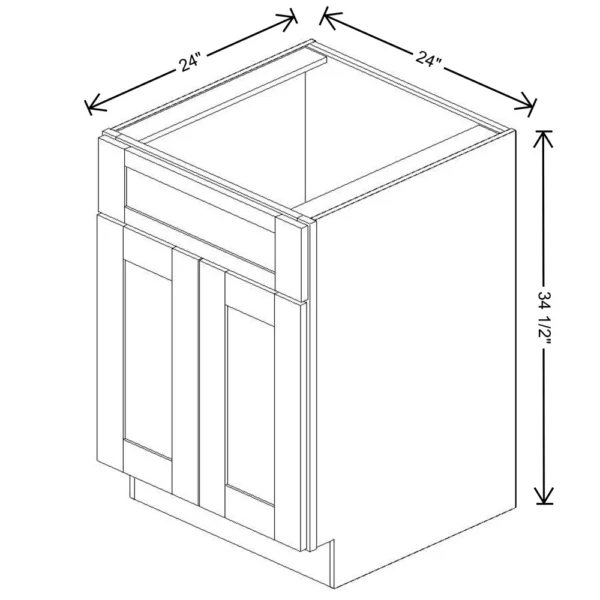 Fabuwood Allure Galaxy Mocha 24″ W X 34 1/2″ H X 24″ D Double Door Sink Base Cabinet