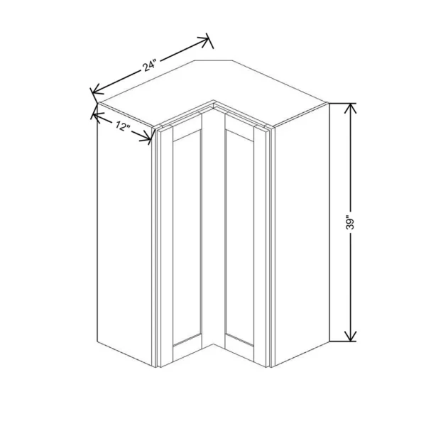 Fabuwood Allure Galaxy Mocha 24″ W X 39″ H X 12″ D Square Corner Wall