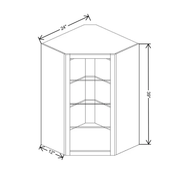 Fabuwood Allure Galaxy Mocha 24″ W X 39″ H X 12″ D Wall Corner No Door Cabinet