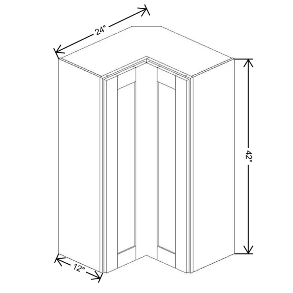 Fabuwood Allure Galaxy Mocha 24″ W X 42″ H X 12″ D Square Corner Wall