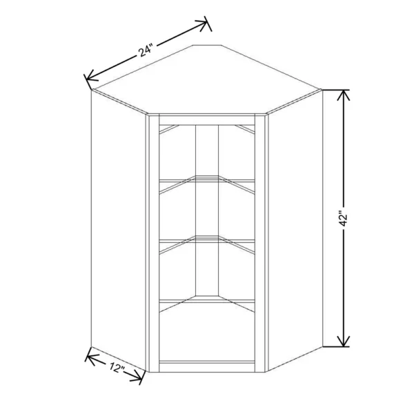 Fabuwood Allure Galaxy Mocha 24″ W X 42″ H X 12″ D Wall Corner No Door Cabinet
