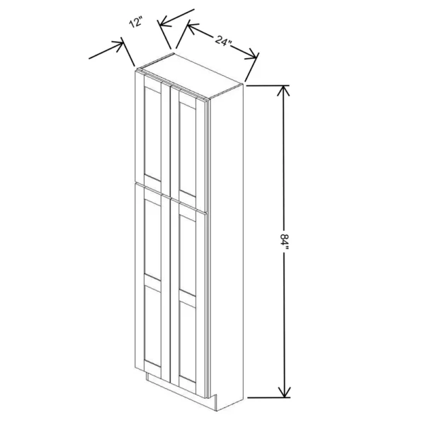Fabuwood Allure Galaxy Mocha 24″ W X 84″ H X 12″ D Tall Pantry Cabinet