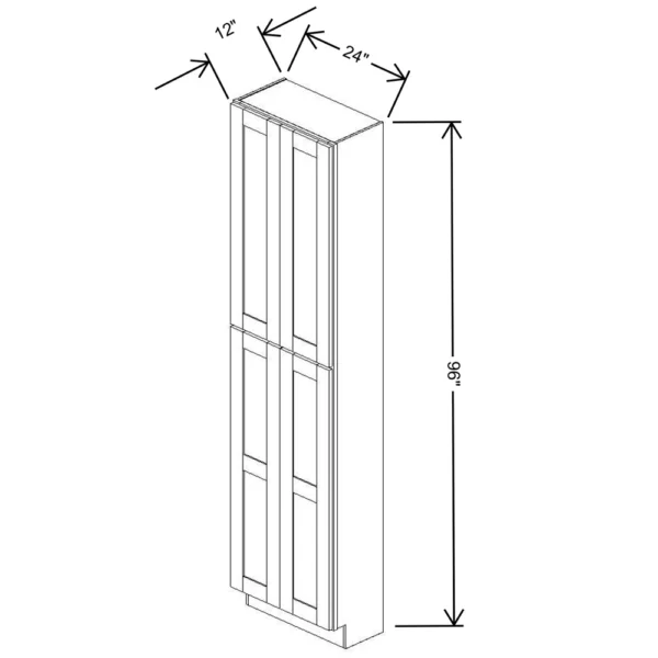 Fabuwood Allure Galaxy Mocha 24″ W X 96″ H X 12″ D Tall Pantry Cabinet