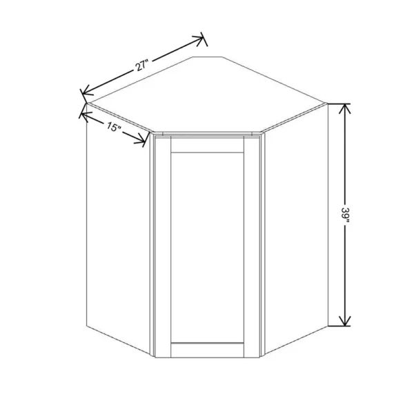 Fabuwood Allure Galaxy Mocha 27″ W X 39″ H X 12″ D Diagonal Corner Wall Cabinet