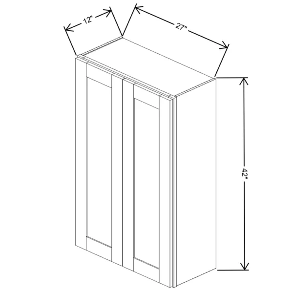 Fabuwood Allure Galaxy Mocha 27″ W X 42″ H X 12″ D Double Door Wall Cabinet