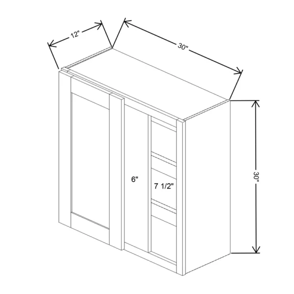 Fabuwood Allure Galaxy Mocha 30″ To 33″ W X 30″ H X 12″ D Single Door Blind Corner Wall Cabinet