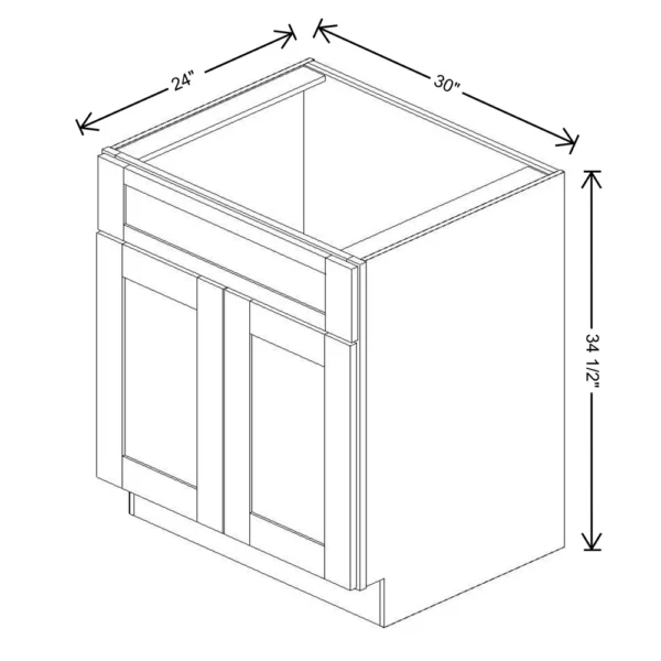 Fabuwood Allure Galaxy Mocha 30″ W X 34 1/2″ H X 24″ D Double Door Sink Base Cabinet