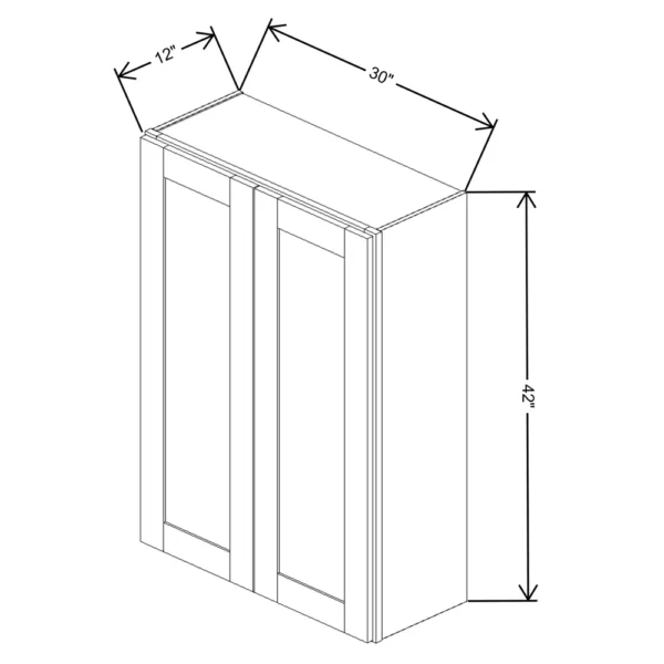 Fabuwood Allure Galaxy Mocha 30″ W X 42″ H X 12″ D Double Door Wall Cabinet