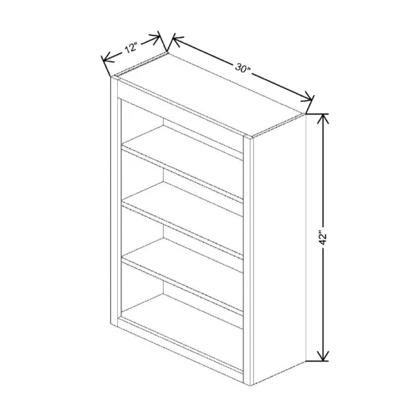 Fabuwood Allure Galaxy Mocha 30″ W X 42″ H X 12″ D Wall Open Shelf Cabinet