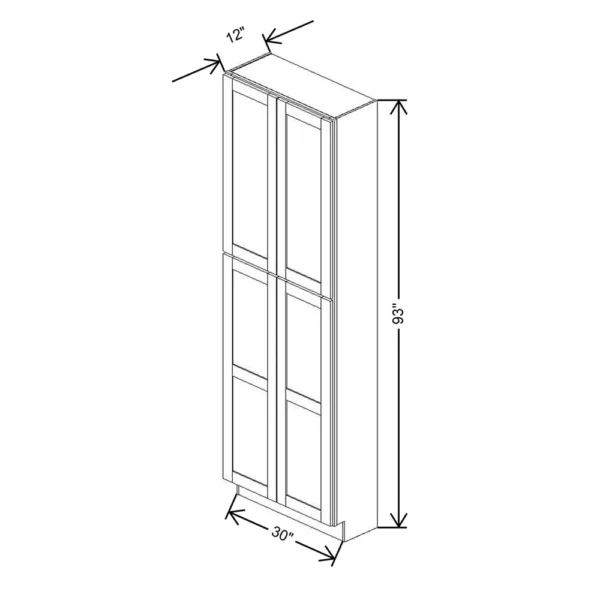 Fabuwood Allure Galaxy Mocha 30″ W X 93″ H X 12″ D Tall Pantry Cabinet