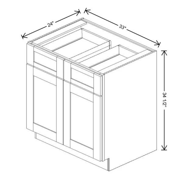 Fabuwood Allure Galaxy Mocha 33″ W X 34 1/2″ H X 24″ D Double Door Base Cabinet