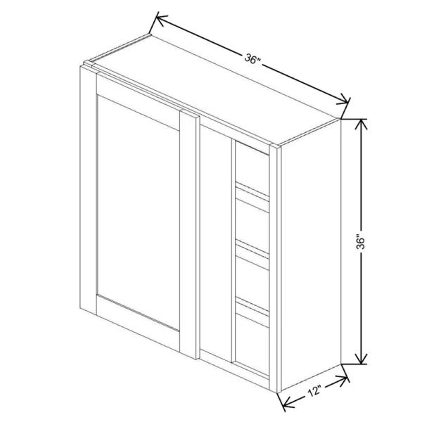 Fabuwood Allure Galaxy Mocha 36″ TO 39″ W X 36″ H X 12″ D Single Door Blind Corner Wall Cabinet