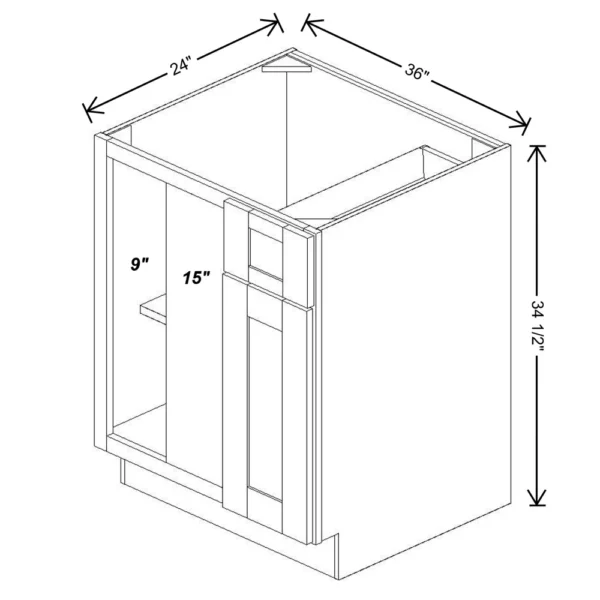 Fabuwood Allure Galaxy Mocha 36″ To 39″ W X 34 1/2″ H X 24″ D Blind Base Cabinet