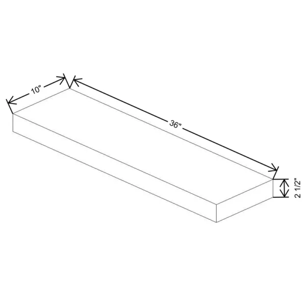 Fabuwood Allure Galaxy Mocha 36″ W X 2 1/2″ H X 10″ D Floating Shelf With LED