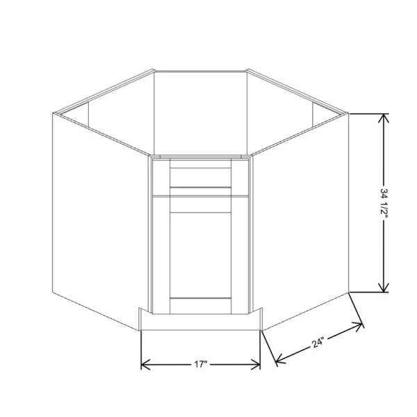 Fabuwood Allure Galaxy Mocha 36″ W X 34 1/2″ H X 24″ D Corner Sink Base Cabinet