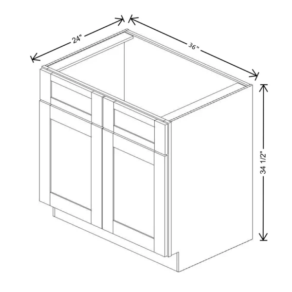 Fabuwood Allure Galaxy Mocha 36″ W X 34 1/2″ H X 24″ D Double Door Sink Base Cabinet