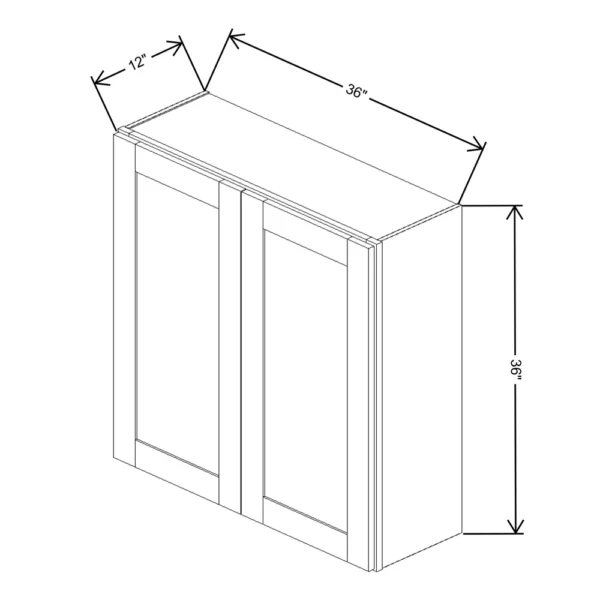 Fabuwood Allure Galaxy Mocha 36″ W X 36″ H X 12″ D Double Door Wall Cabinet