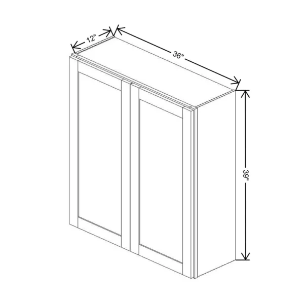 Fabuwood Allure Galaxy Mocha 36″ W X 39″ H X 12″ D Double Door Wall Cabinet