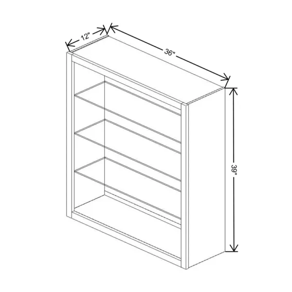 Fabuwood Allure Galaxy Mocha 36″ W X 39″ H X 12″ D Wall No Door Cabinet