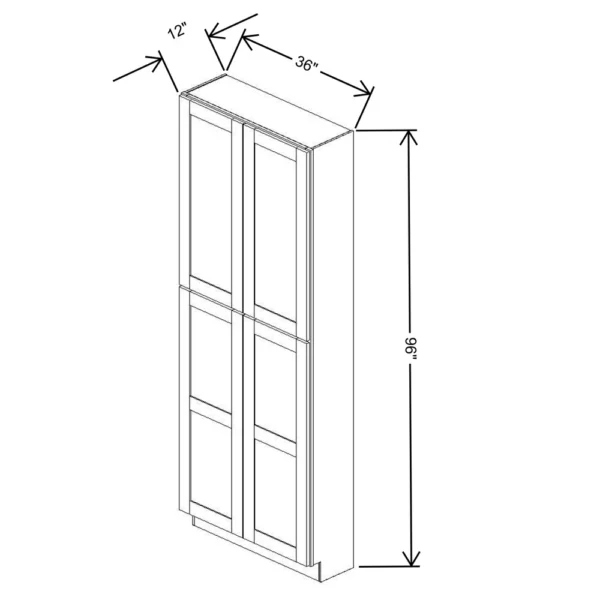 Fabuwood Allure Galaxy Mocha 36″ W X 96″ H X 12″ D Tall Pantry Cabinet