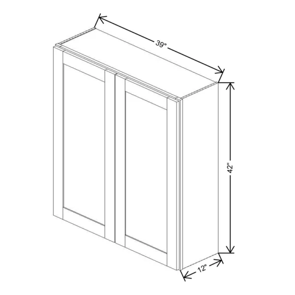 Fabuwood Allure Galaxy Mocha 39″ W X 42″ H X 12″ D Double Door Wall Cabinet