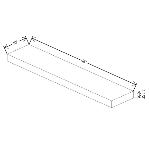 Fabuwood Allure Galaxy Mocha 48″ W X 2 1/2″ H X 10″ D Floating Shelf With LED