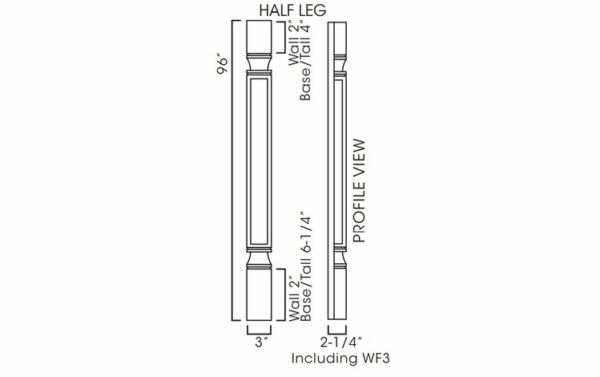 Decor Half Tall Leg Including WF3 Filler (Trimmable)
