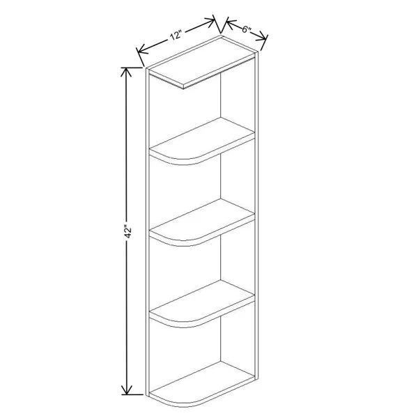 Fabuwood Allure Galaxy Cobblestone 06″ W X 42″ H X 12″ D Wall Open End Cabinet