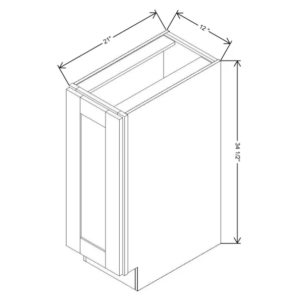 Fabuwood Allure Galaxy Cobblestone 12″ W X 34 1/2″ H X 21″ D Full Height Single Door Cabinet