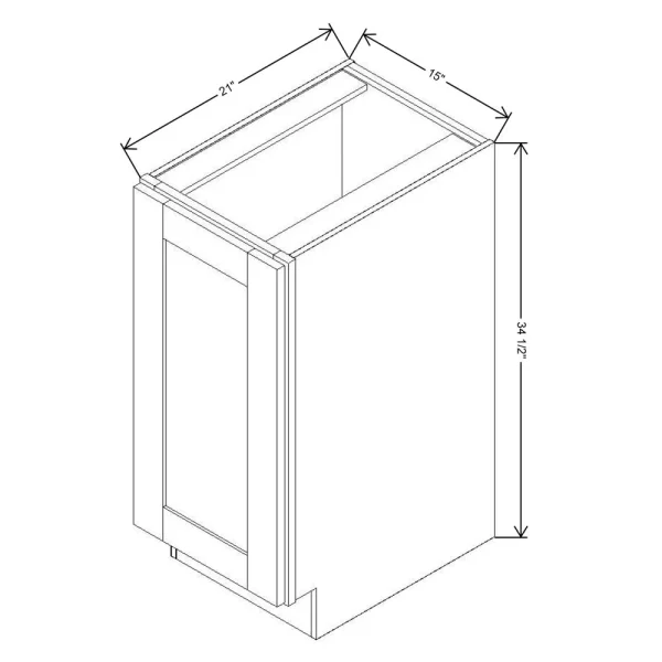 Fabuwood Allure Galaxy Cobblestone 15″ W X 34 1/2″ H X 21″ D Full Height Single Door Cabinet