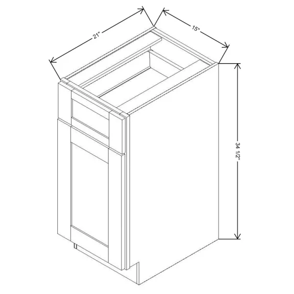 Fabuwood Allure Galaxy Cobblestone 15″ W X 34 1/2″ H X 21″ D Vanity Base Cabinet