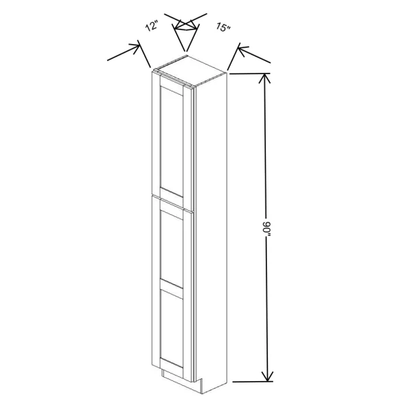 Fabuwood Allure Galaxy Cobblestone 15″ W X 90″ H X 12″ D Tall Pantry Cabinet