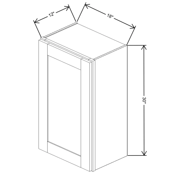 Fabuwood Allure Galaxy Cobblestone 18″ W X 30″ H X 12″ D Single Door Wall Cabinet