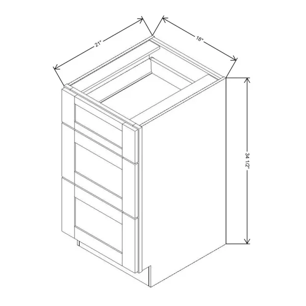 Fabuwood Allure Galaxy Cobblestone 18″ W X 34 1/2″ H X 21″ D Vanity Drawer Base Cabinet