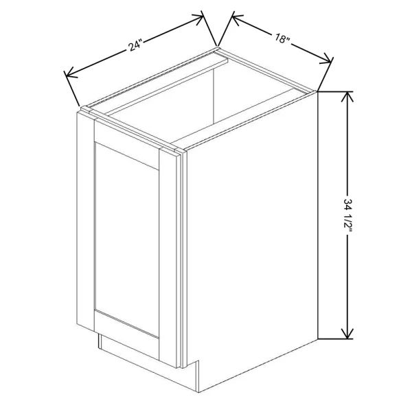 Fabuwood Allure Galaxy Cobblestone 18″ W X 34 1/2″ H X 24″ D Full Height Single Door Base Cabinet