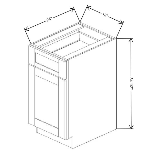 Fabuwood Allure Galaxy Cobblestone 18″ W X 34 1/2″ H X 24″ D Single Door Base Cabinet